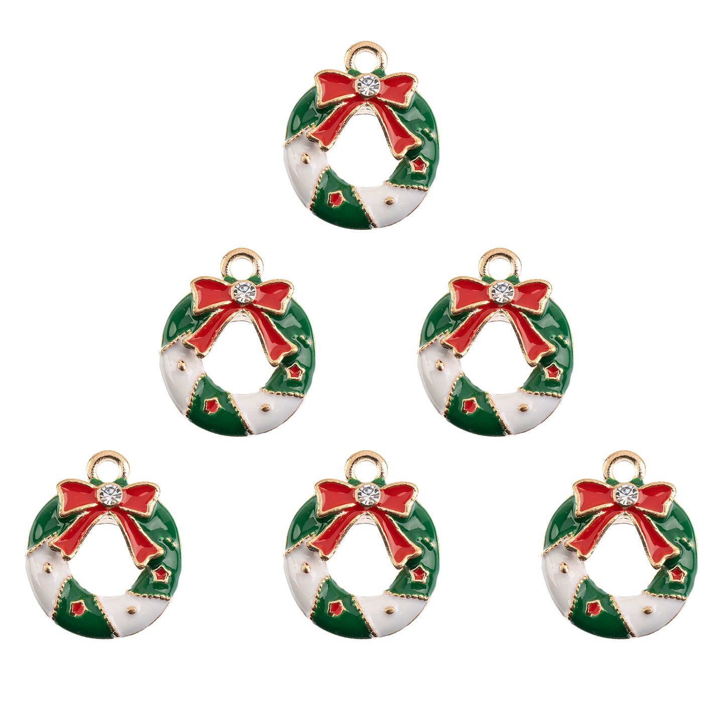 John Bead Sweet &#x26; Petite Wreath Holiday Charms, 6pcs