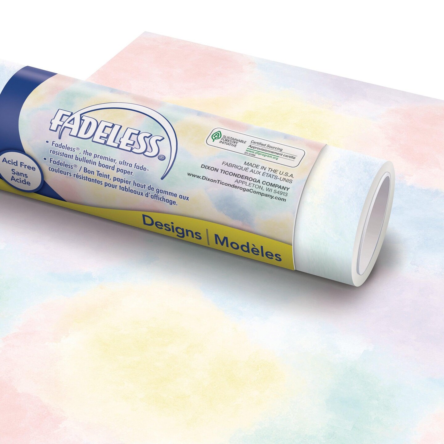 Bulletin Board Paper - Watercolor, 48&#x22; x 12&#x27;, Pack of 4