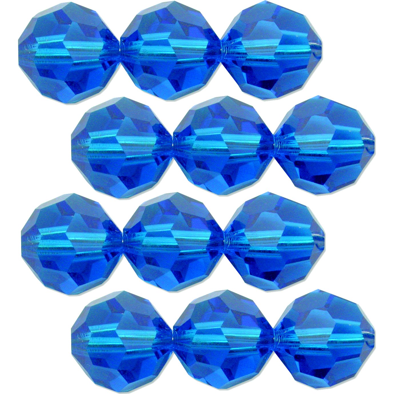 12 Blue Capri Round Swarovski Crystal Beads 5000 3mm