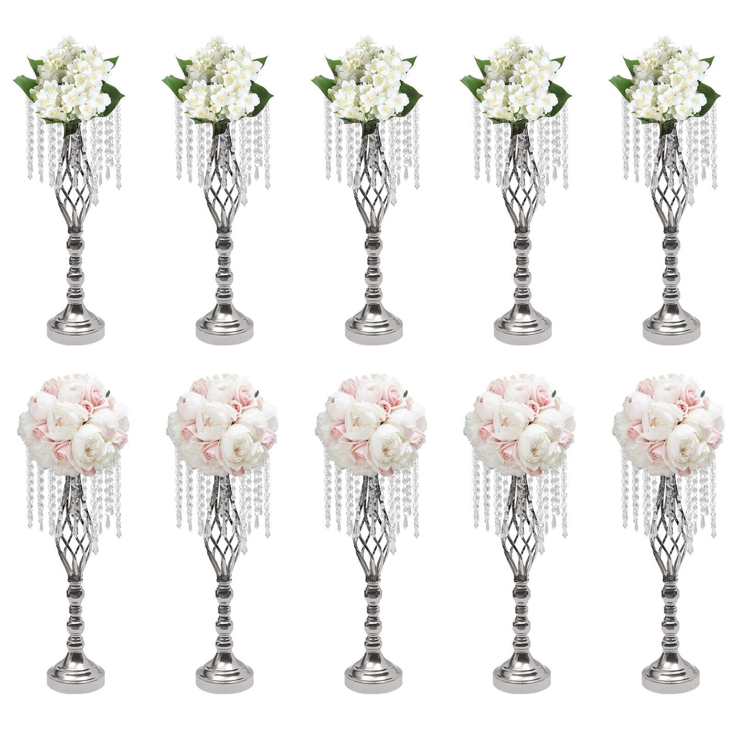 Kitcheniva Crystal Wedding Table Centerpieces Flower Racks 21.7 Inch 10 Pcs
