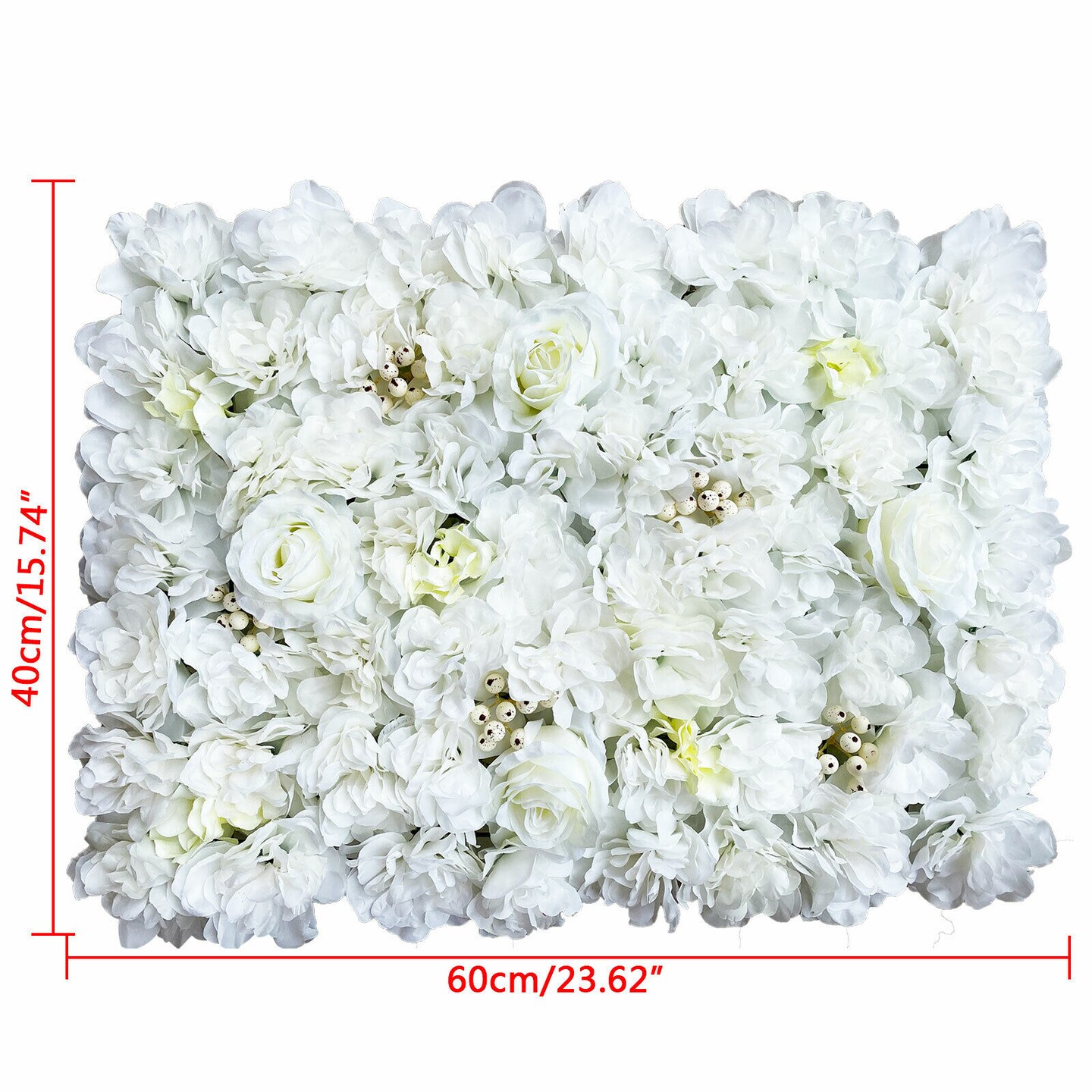Kitcheniva 12 White Artificial Flower Wall Panel
