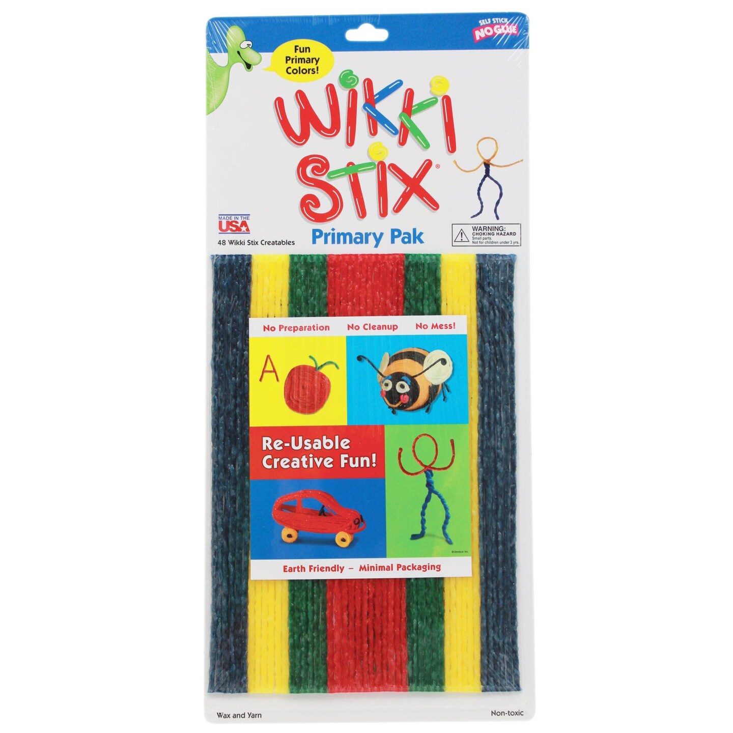 Wikki Stix&#xAE;, Primary Colors, 8&#x22;, 48 Per Pack, 3 Packs