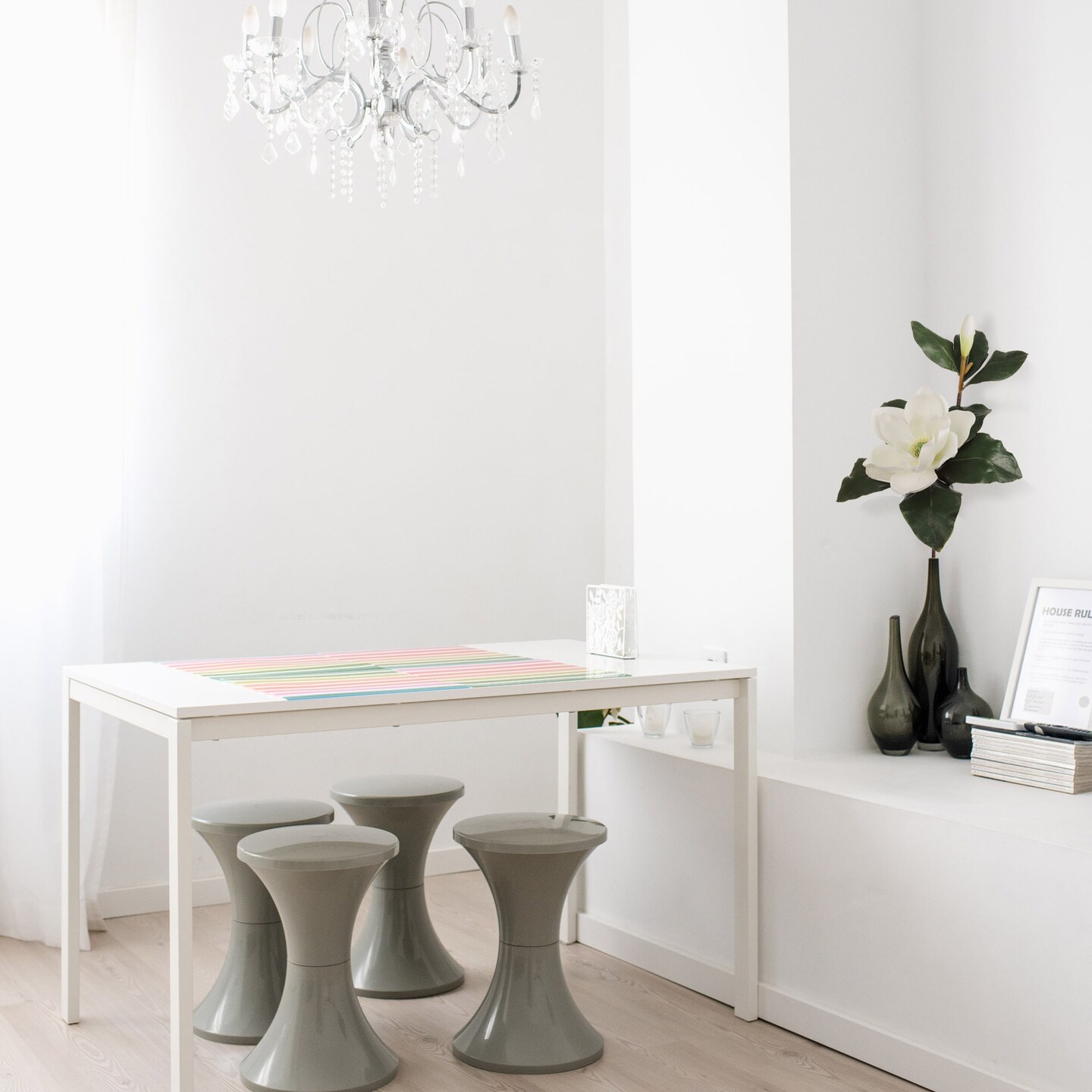 Real Touch White Magnolia Stem with Bud: Set of 6, 27-Inch, Floral Home by Artificial Flowers