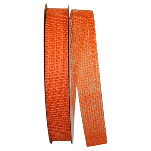 Burlap Ribbon ---- 100% Jute --- 7/8&#x22; x 20 yards --- Orange Color