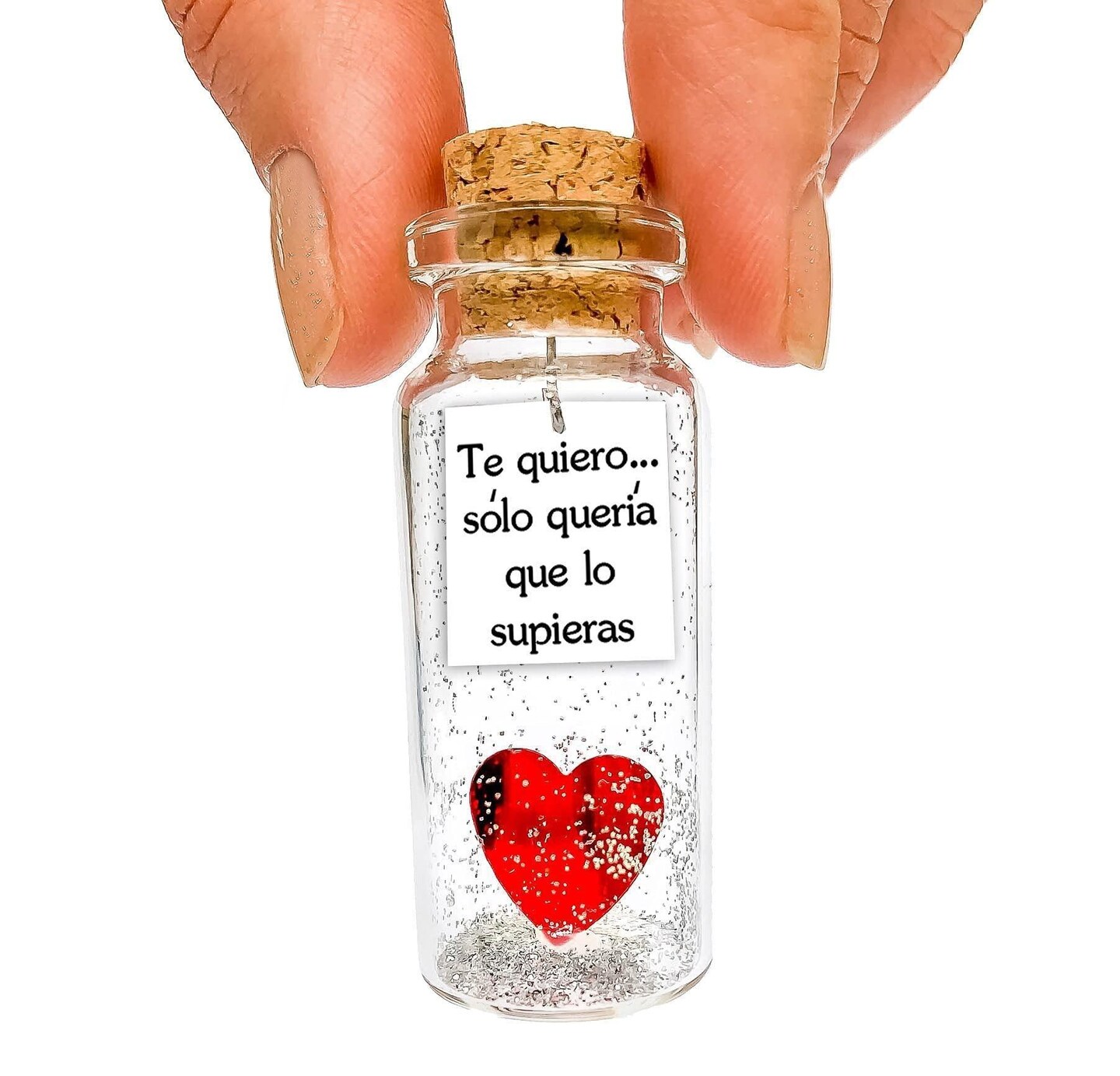 Mensaje romántico en una botella para regalar a tu novio o novia Tarro de los deseos con una tarjeta para tu esposo o esposa (in a bottle Te quiero… sólo quería que lo supieras)