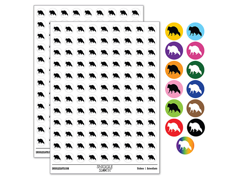 Racoon Walking Solid 200+ 0.50&#x22; Round Stickers