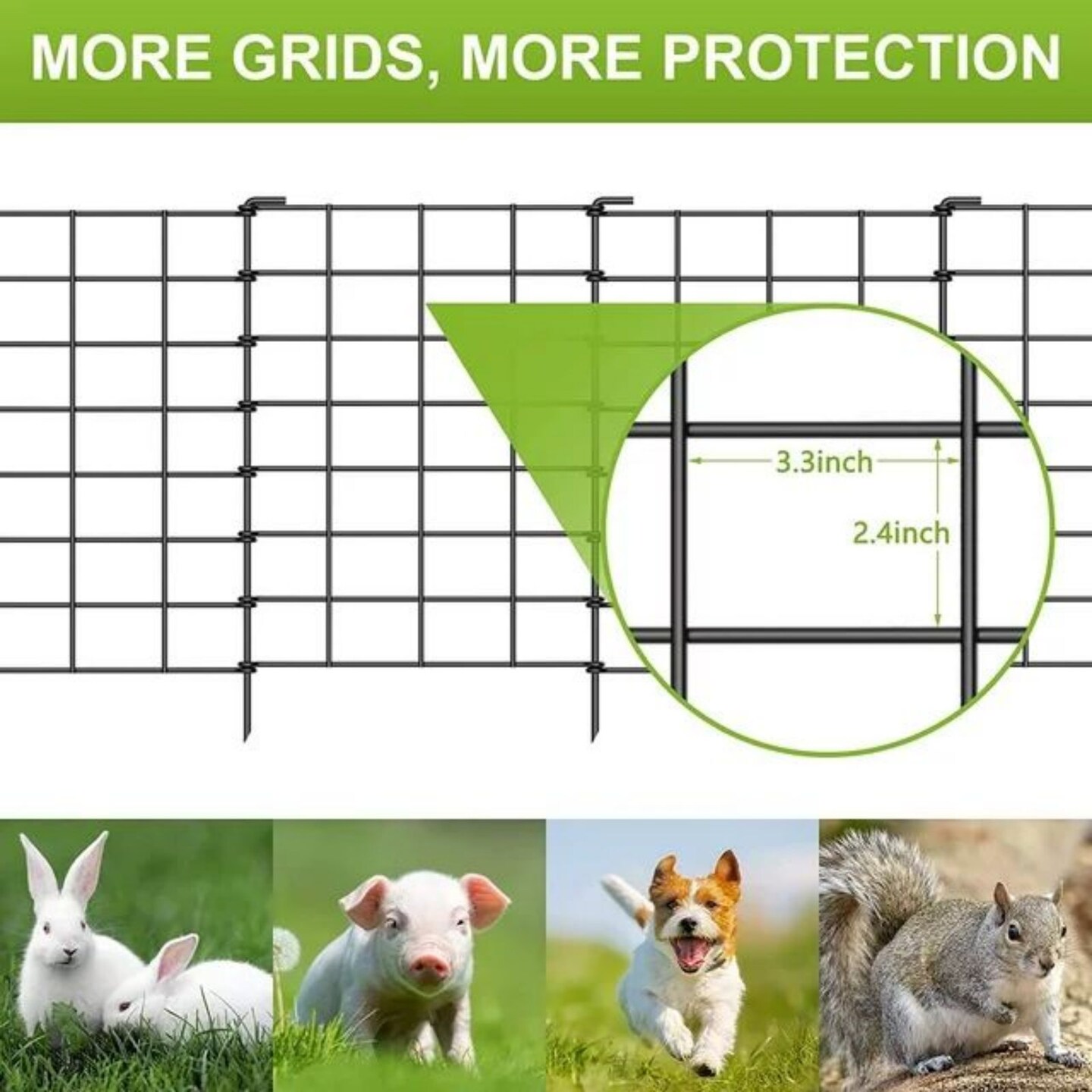 10pcs Square 10ft Connecting Garden Fence