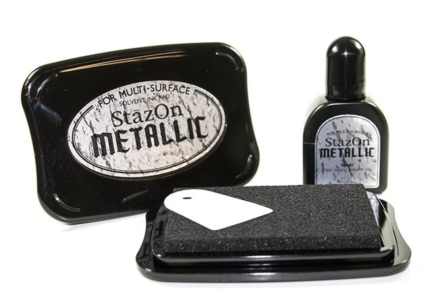 Tsukineko StazOn Ink Pad Metallic - Platinum