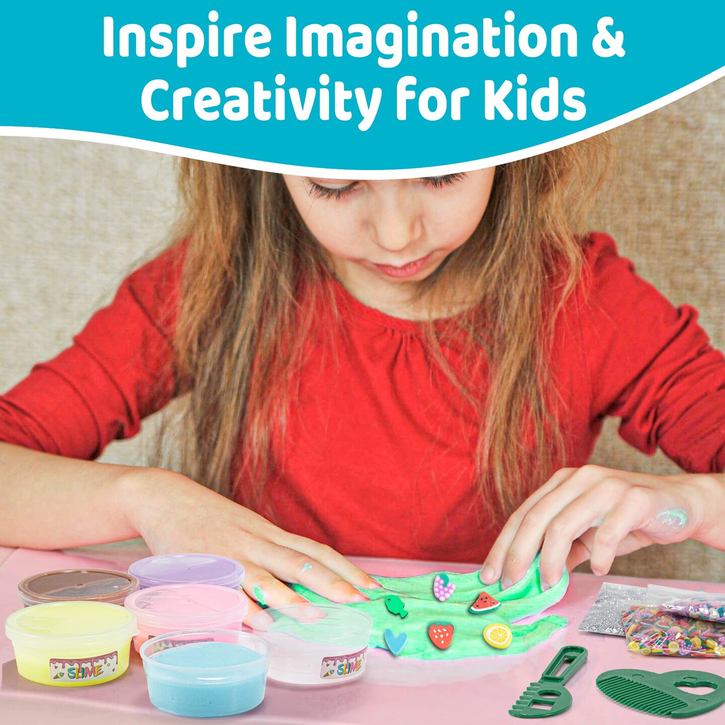 6 Pieces Slime Kit for Girls and Boys, Safe and Fluffy Slime for Kids, Stress Relief Kids Slime Kits for Toddlers, Stretchy Butter Slime