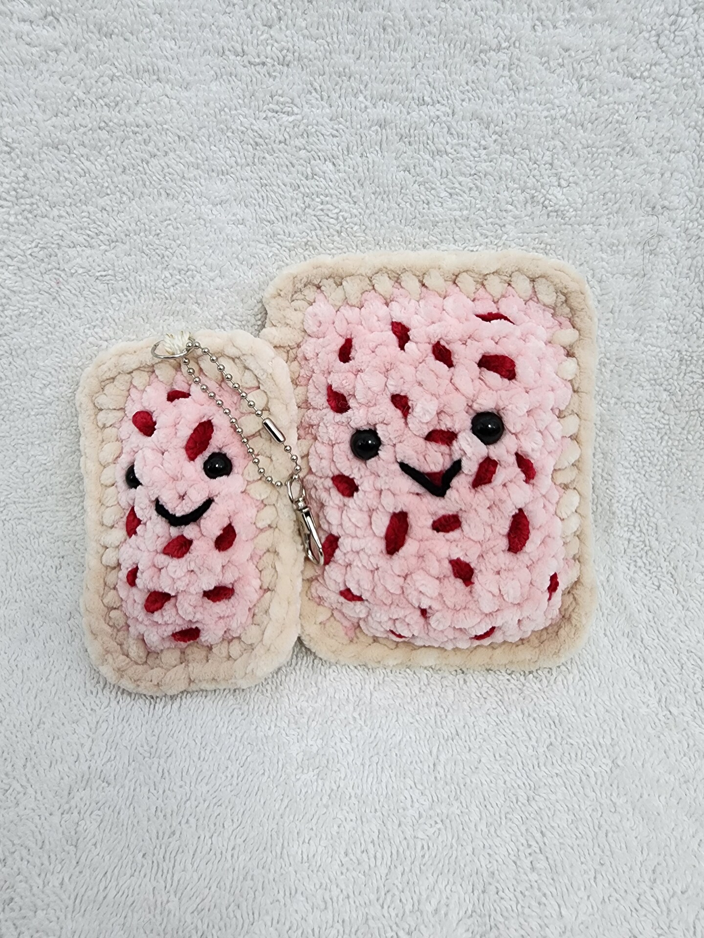 Pair of Pink Pop Tart Plushie and Keychain, Crochet Plushie Amigurumi ...