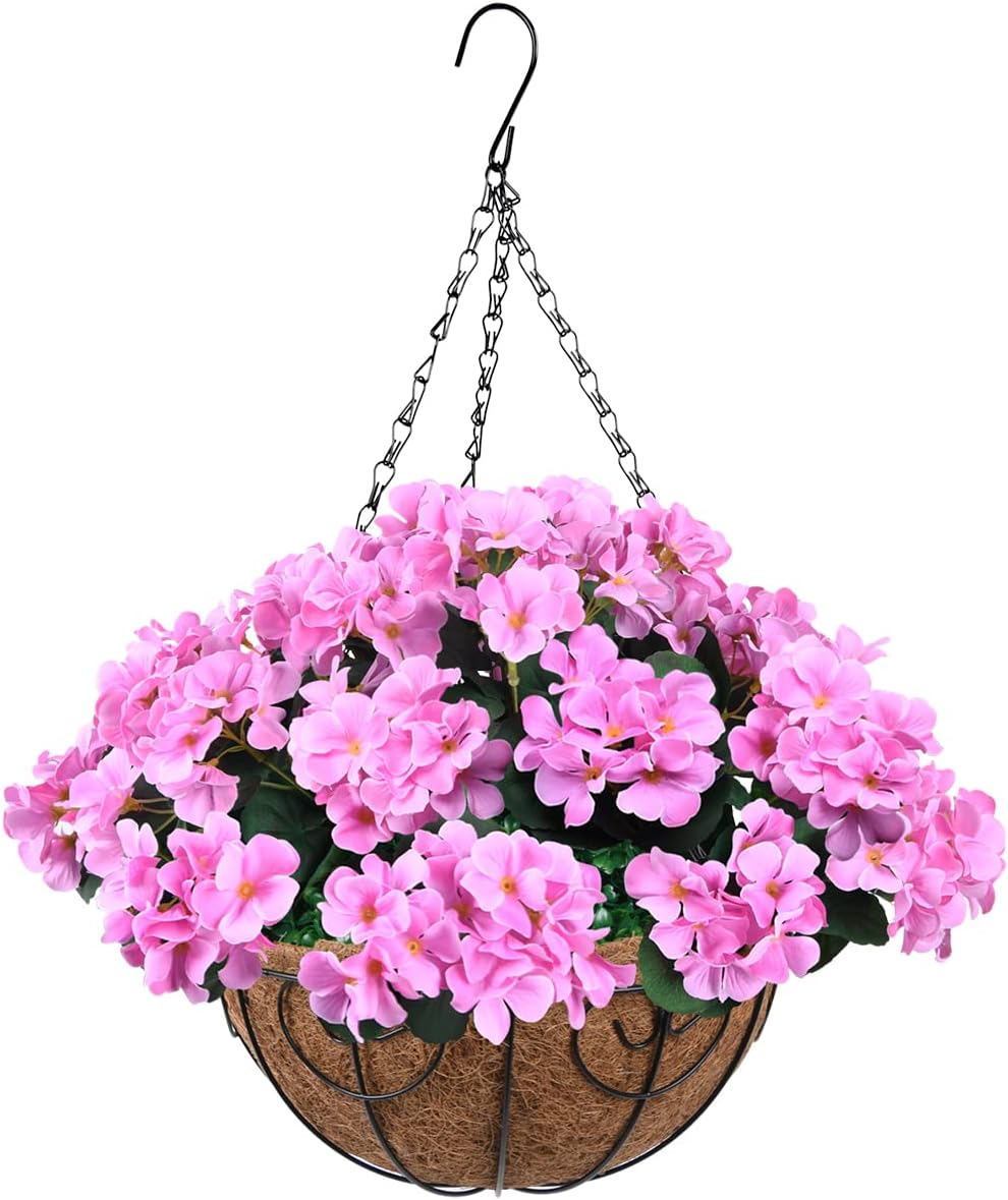 Spring Bloom: Hanging Basket with Artificial Flowers
