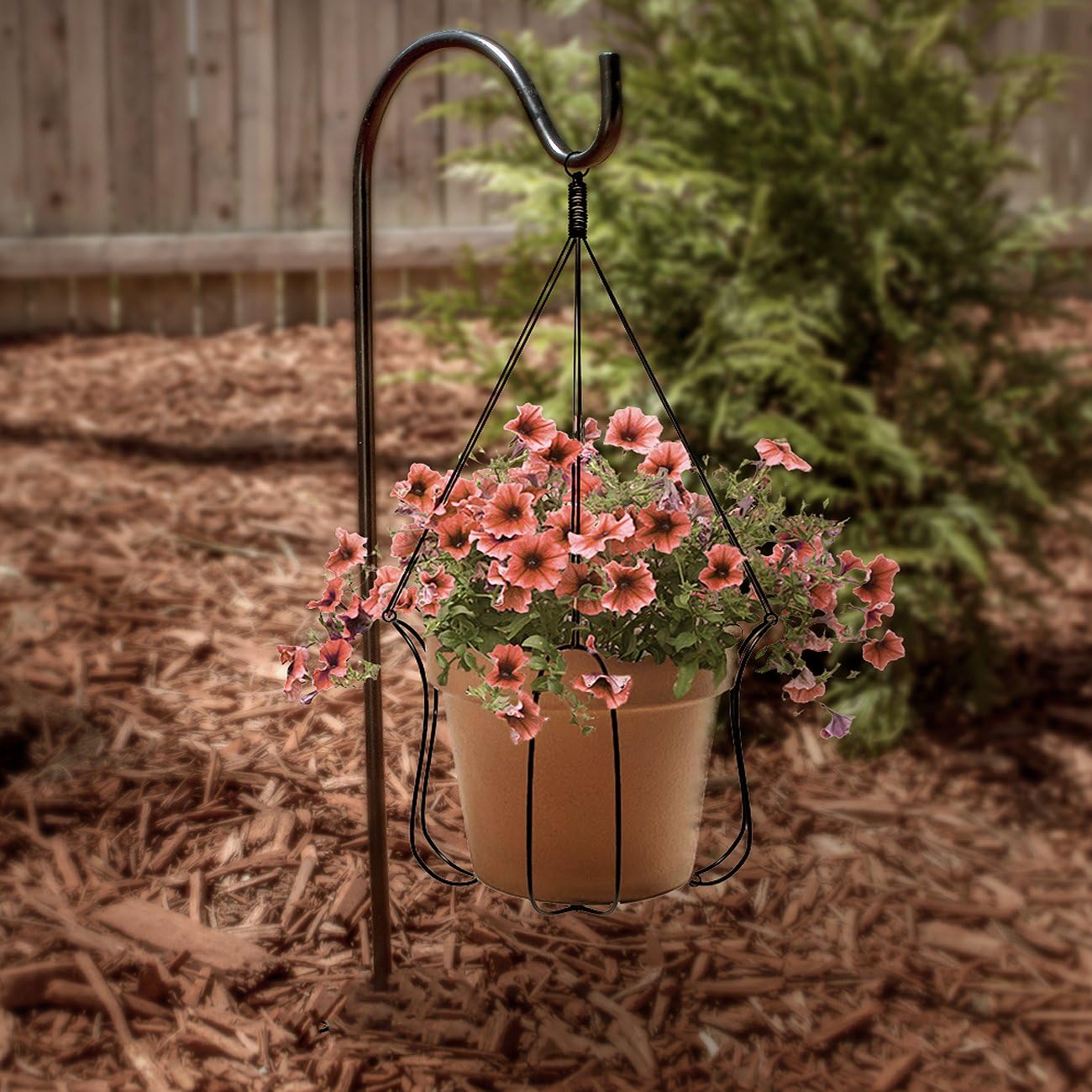 Sorbus Set of 6 Shepherds Hooks for Outdoor - Extendable Garden Stakes for Plants, Lights, Lanterns, Flower Baskets, and More