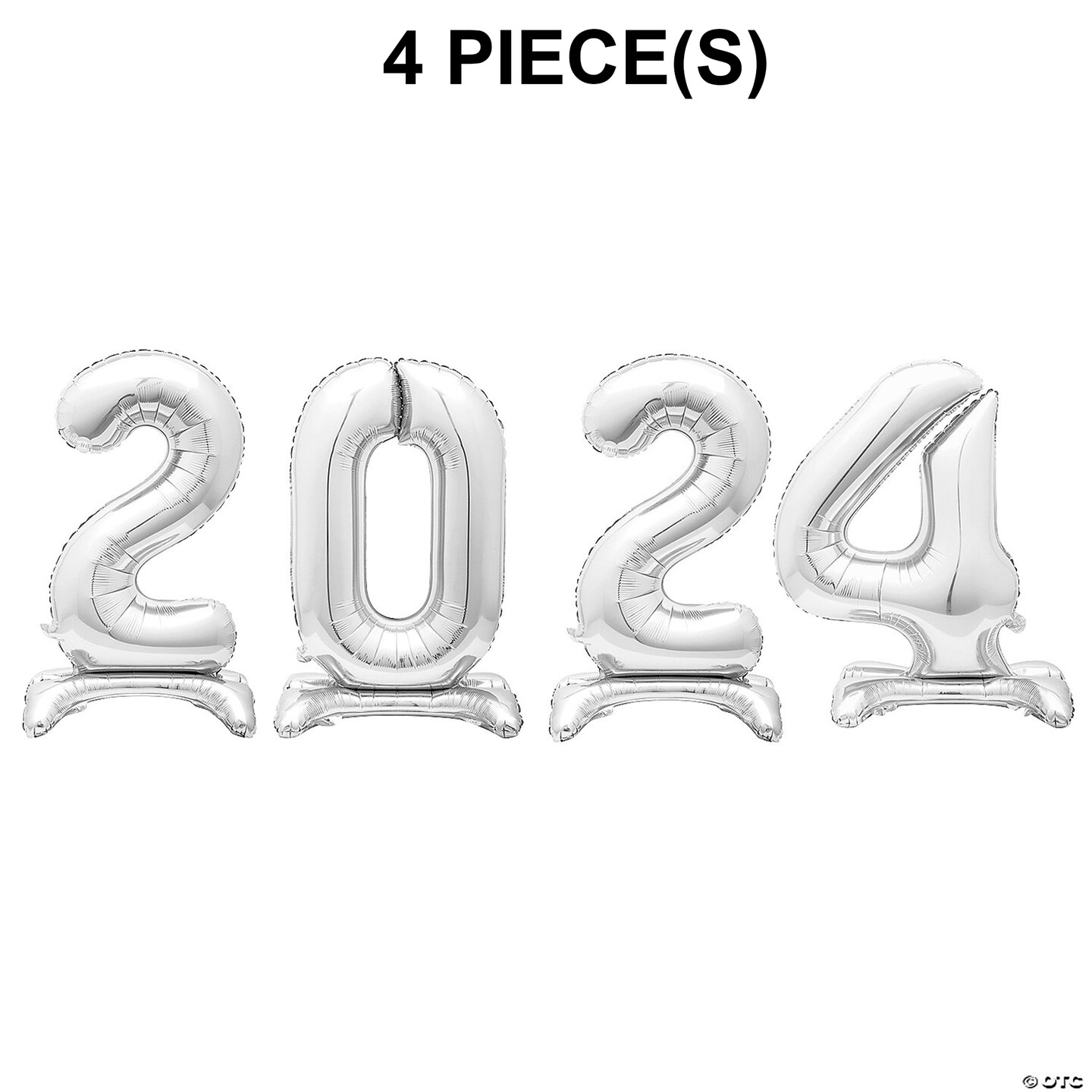 2024-Shaped 30&#x22; Mylar Number Stand-Up Balloon Kit | MINA&#xAE;