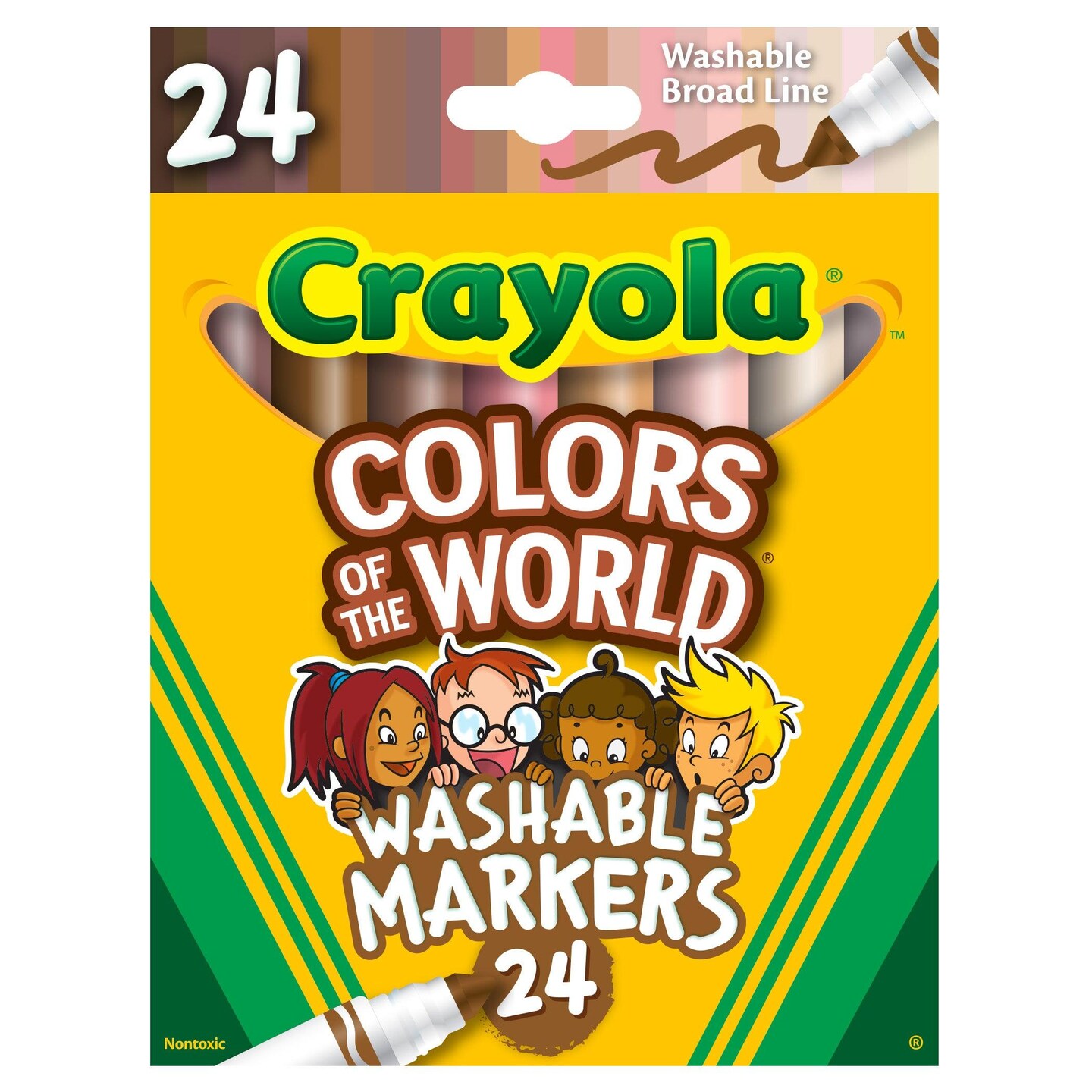 Colors of the World Markers, 24 Per Pack, 2 Packs