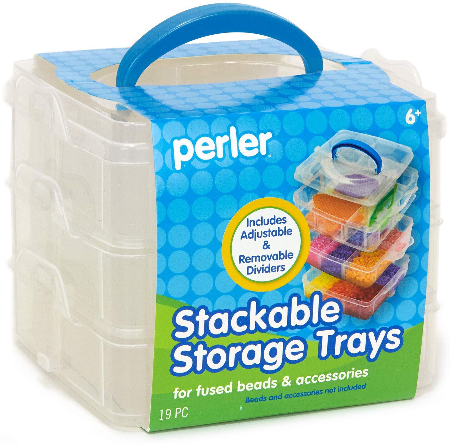 Bead Large Organizer Stackable Storage Container Bead Trays, 3pc.