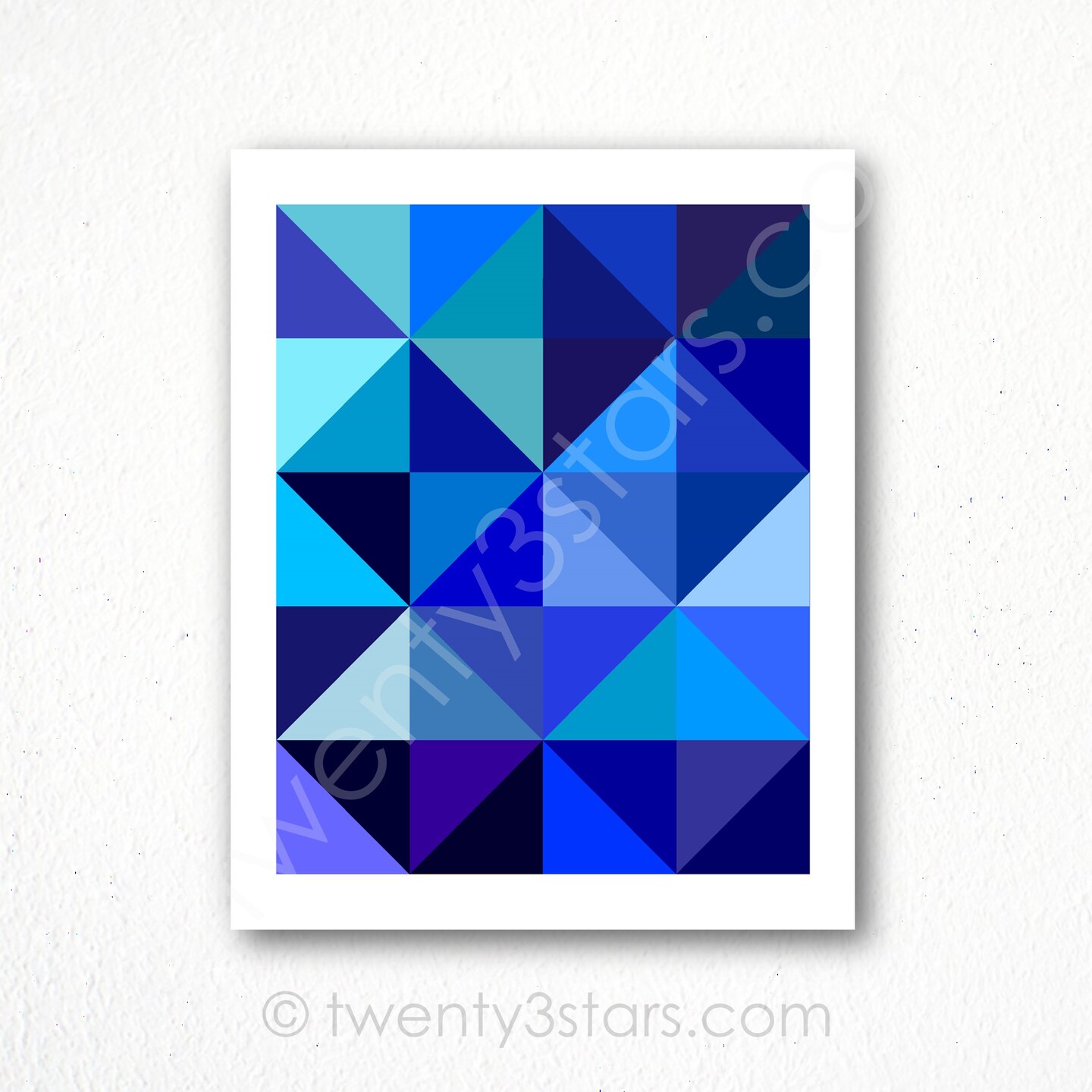Grey Triangles Geometric Modern Color Art, You Choose the Colors - image17
