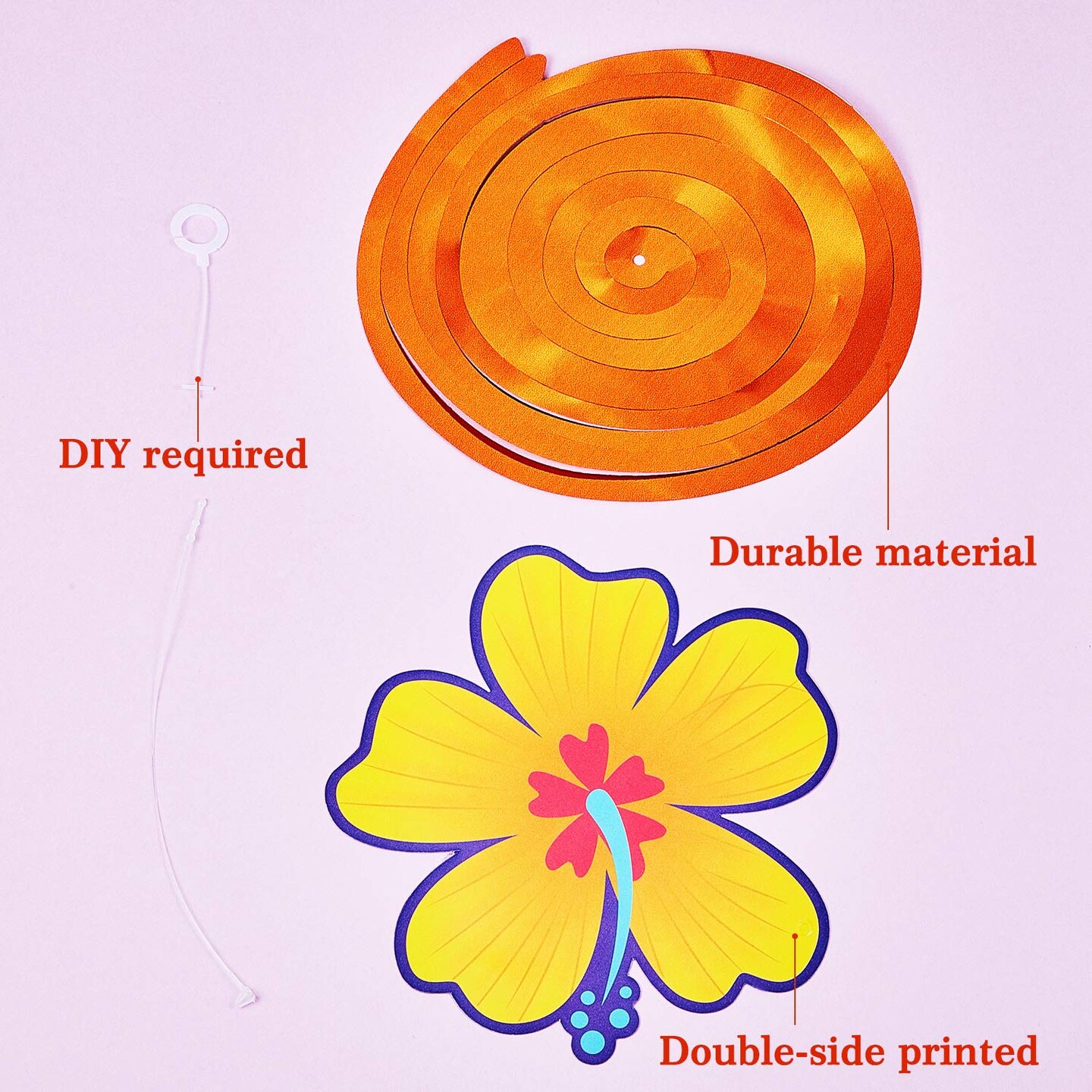 40 Pieces Hawaiian Luau Birthday Party Hanging Swirl Decorations Flower Foil Swirl Decorations Ceiling Decorations for Summer Tropical Hawaiian Theme Party Decoration Supplies