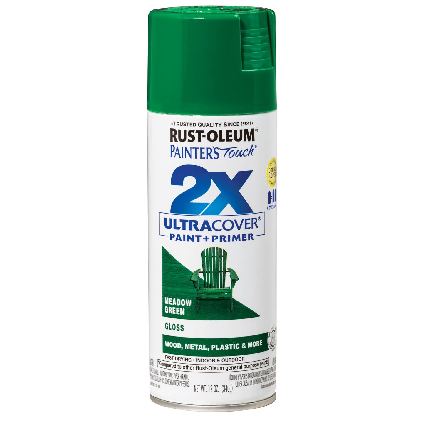 Rust-Oleum Painter&#x27;s Touch Ultra Cover 2X Spray Paint 12oz-Meadow Green