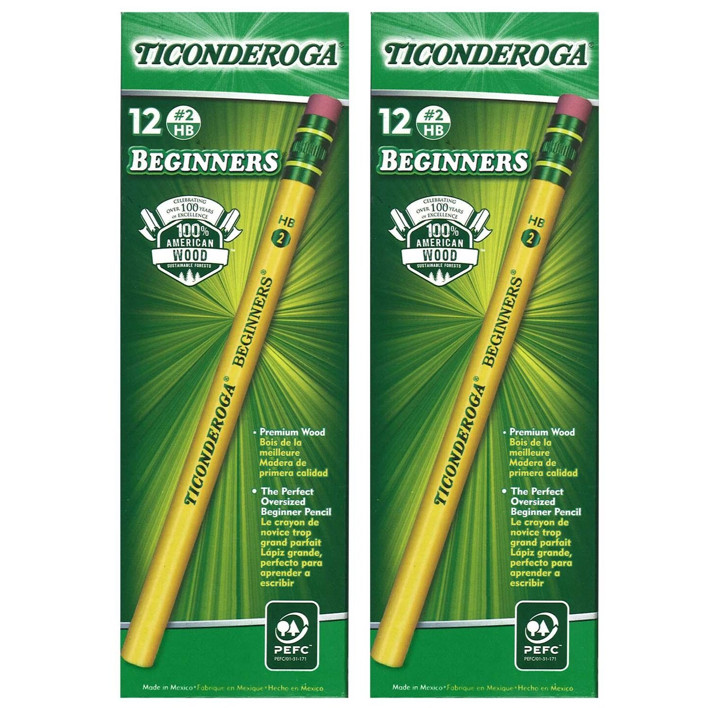 Beginners&#xAE; Pencils with Eraser, 12 Per Pack, 2 Packs