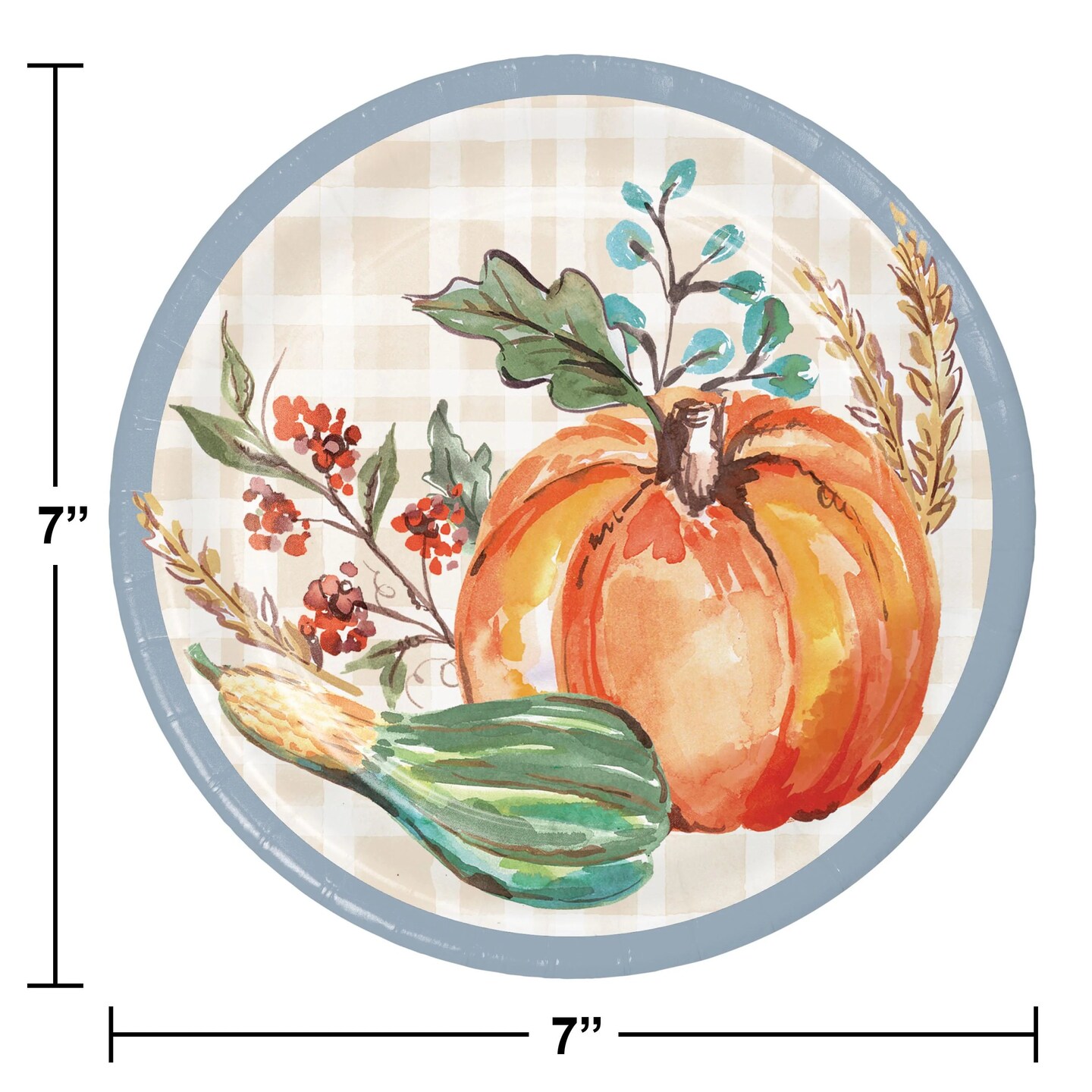 Decadent Cornucopia 7 Inch Paper Dessert Plate (8/Pkg)