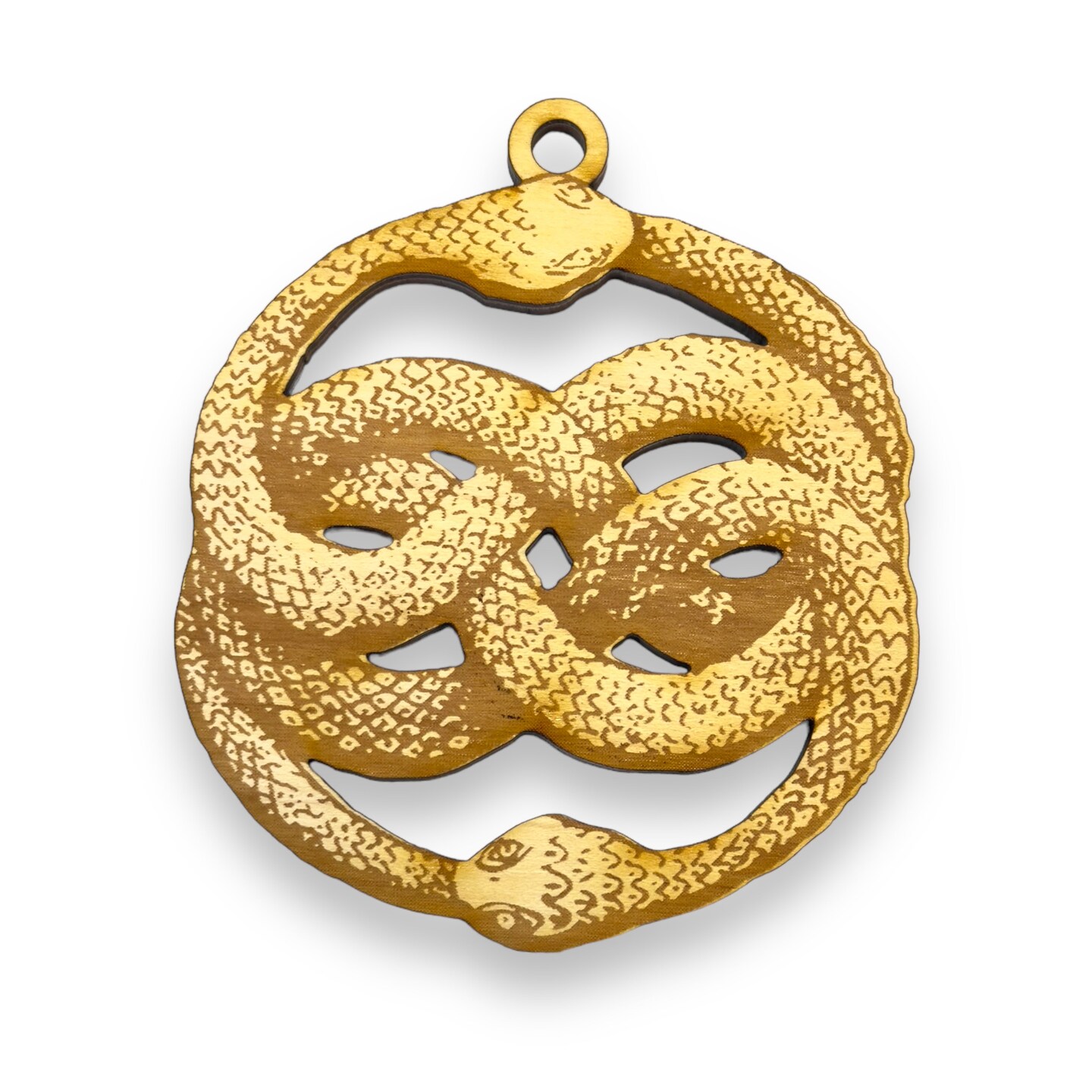 Ornament - Ouroboros - Raw Wood 4x3in Ornament - Ouroboros - Raw Wood 4x3in