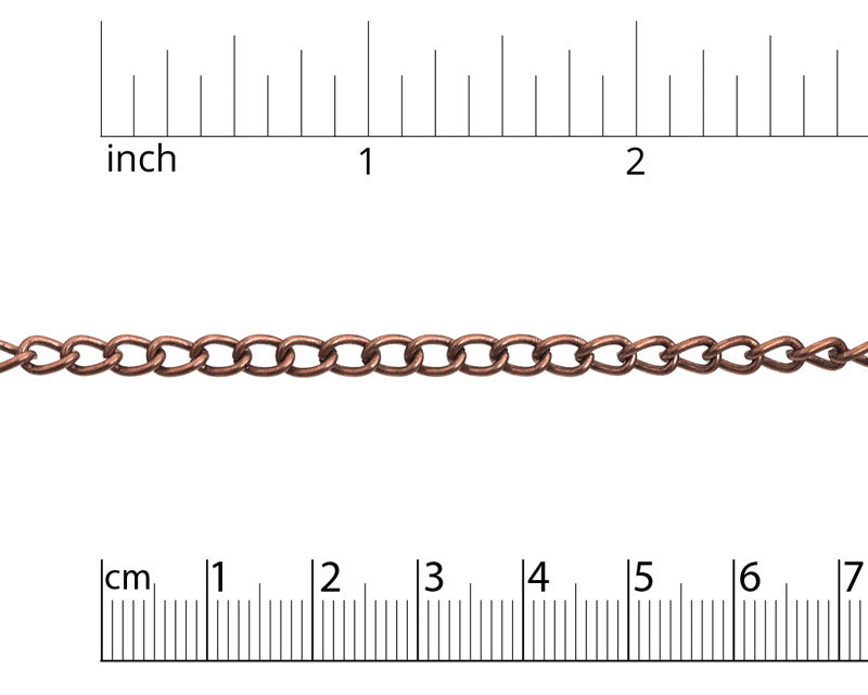 Wide Curb Link Chain 5.5mm Antique Copper Plated (Priced per Foot) -