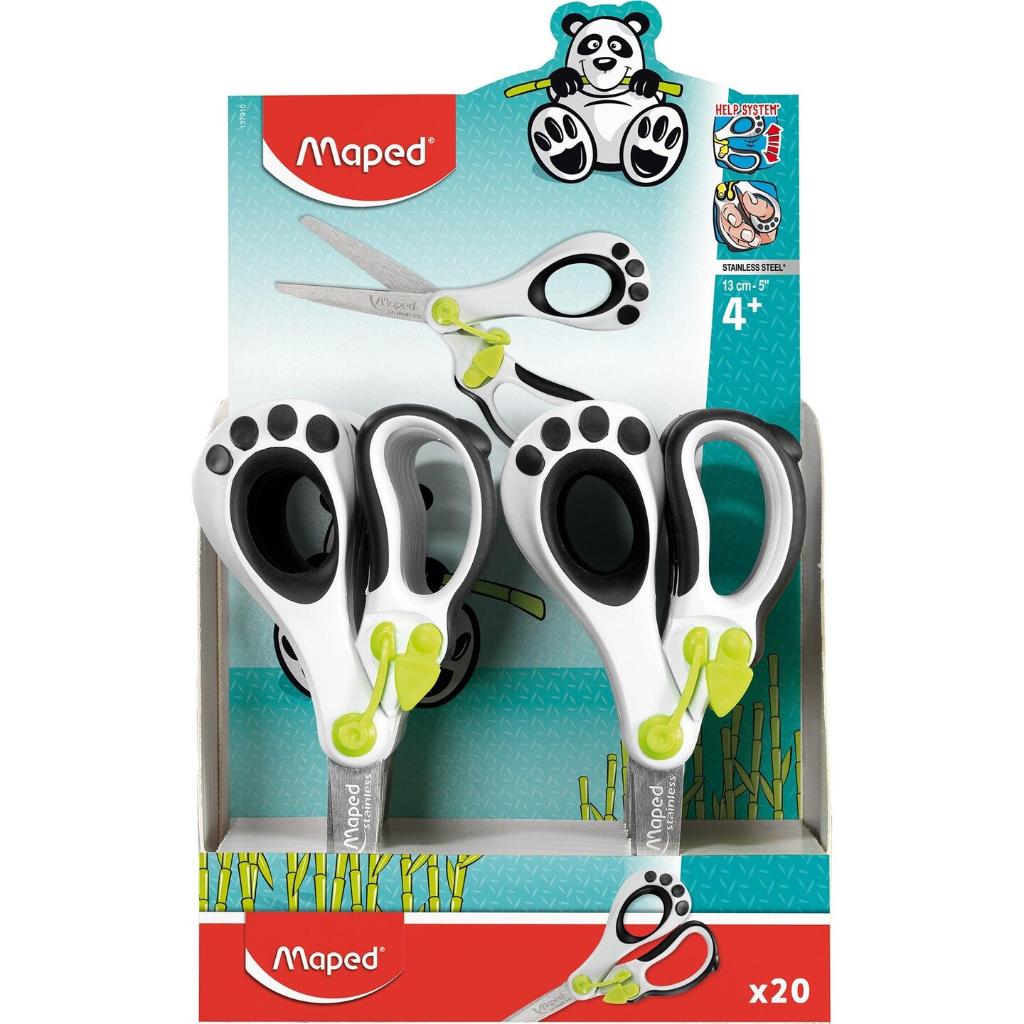 Koopy Spring-Assisted Educational Scissors, 5&#x22; Display of 20