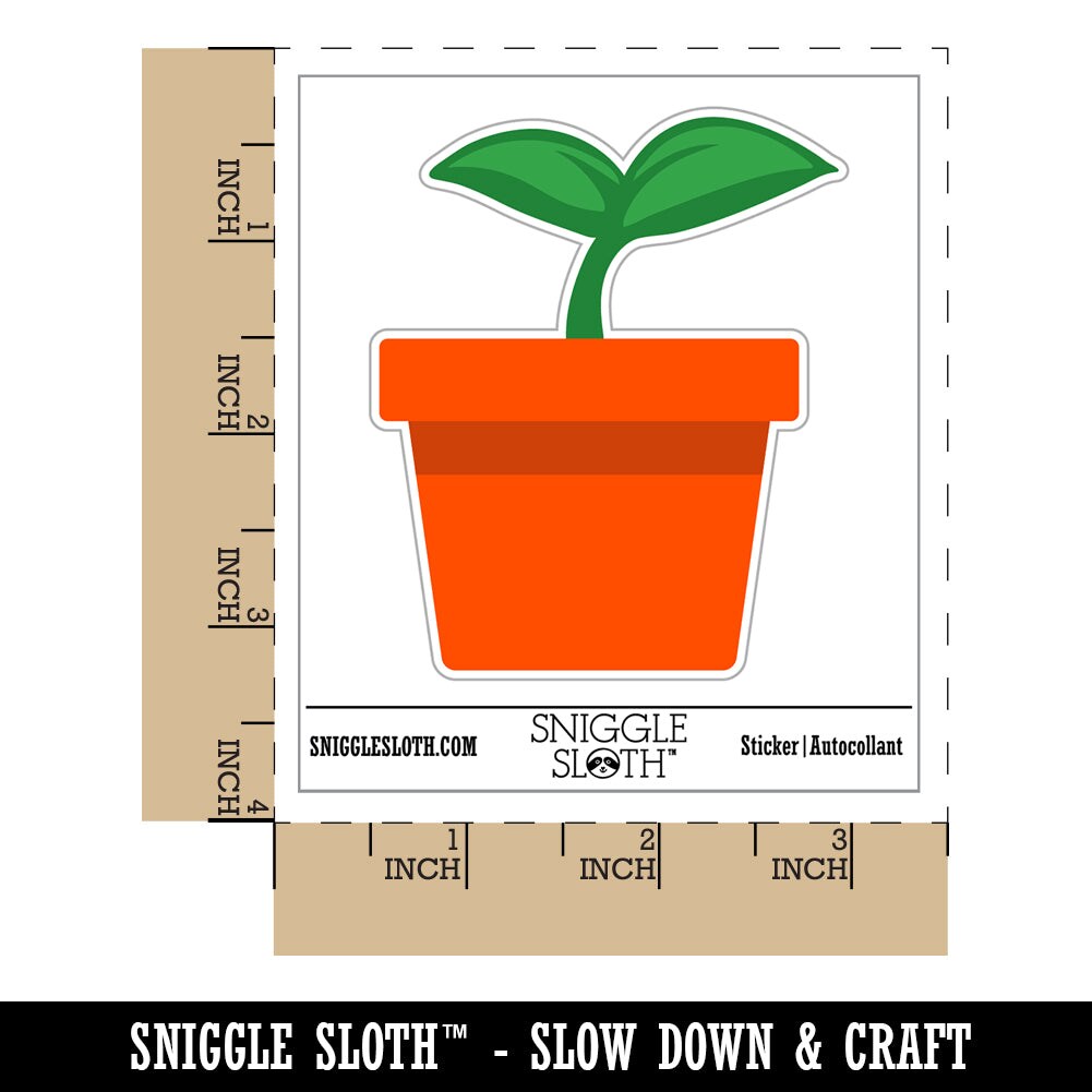 Plant Sprout Gardening Solid Waterproof Vinyl Phone Tablet Laptop Water Bottle Sticker Set - 5 Pack