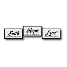 Faith Hope Love Word Trio Sign