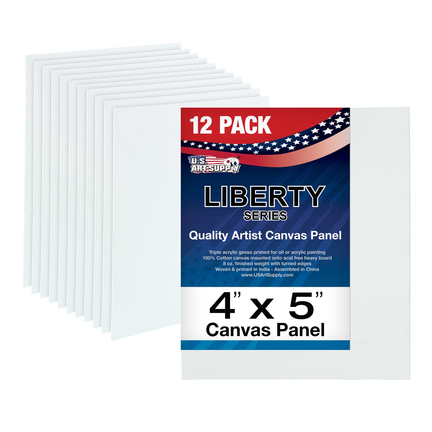 4&#x22; x 5&#x22; Professional Artist Quality Acid Free Canvas Panel Boards for Painting 12-Pack