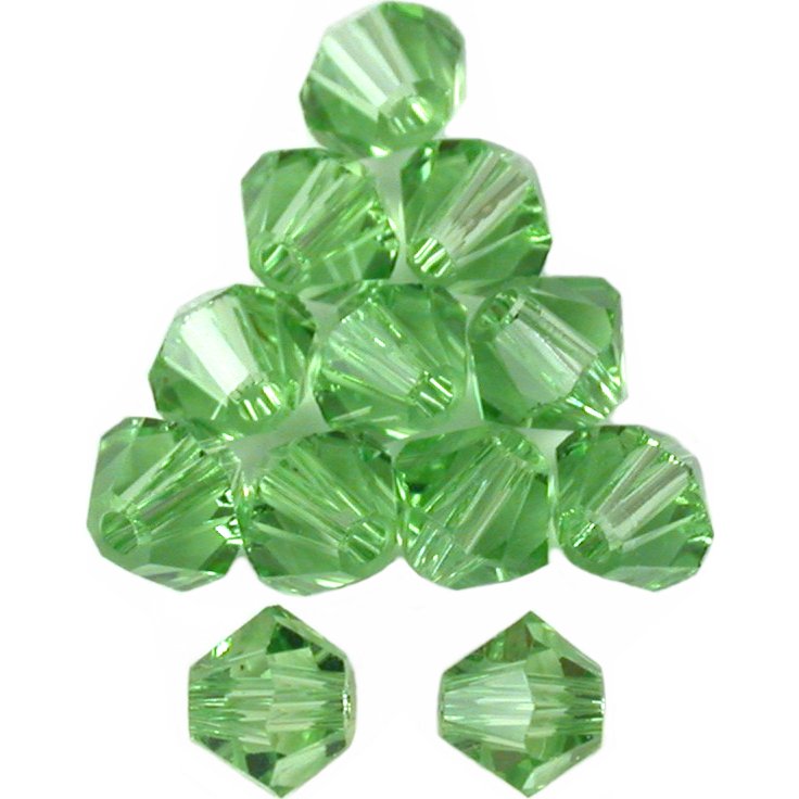 12 Peridot Bicone Swarovski Crystal Beads 5301 4mm New