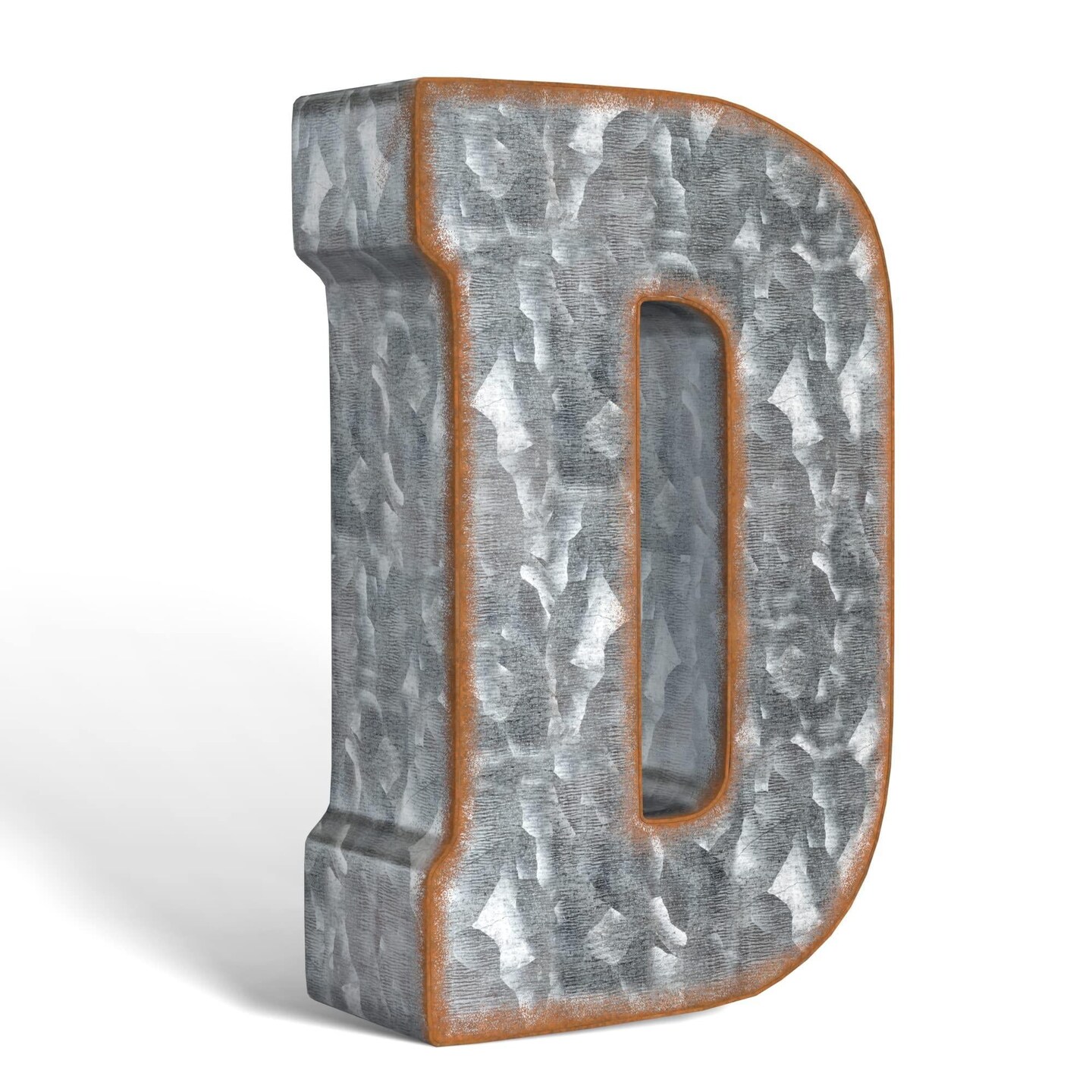 Galvanized Metal Letters for Wall Decor   3D Letter D for Hanging or Freestanding   Unique Blend of Rustic Vintage Western and Industrial Styles   Fits for Living Room Lobby Kitchen