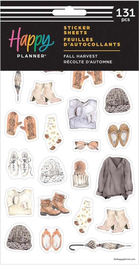 Happy Planner Sticker Sheets 5/Sheets-Fall Harvest, 131 Pieces