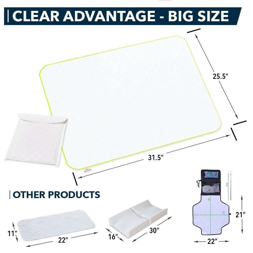 Portable Changing Pad for Home &#x26; Travel   Biggest Reusable Waterproof Changing Mat Extra Large Size 25.5&#x201D;x31.5&#x201D;   Reinforced Double Seams   Change Diaper On The Go   Unisex Boys &#x26; Girls   Storage Bag