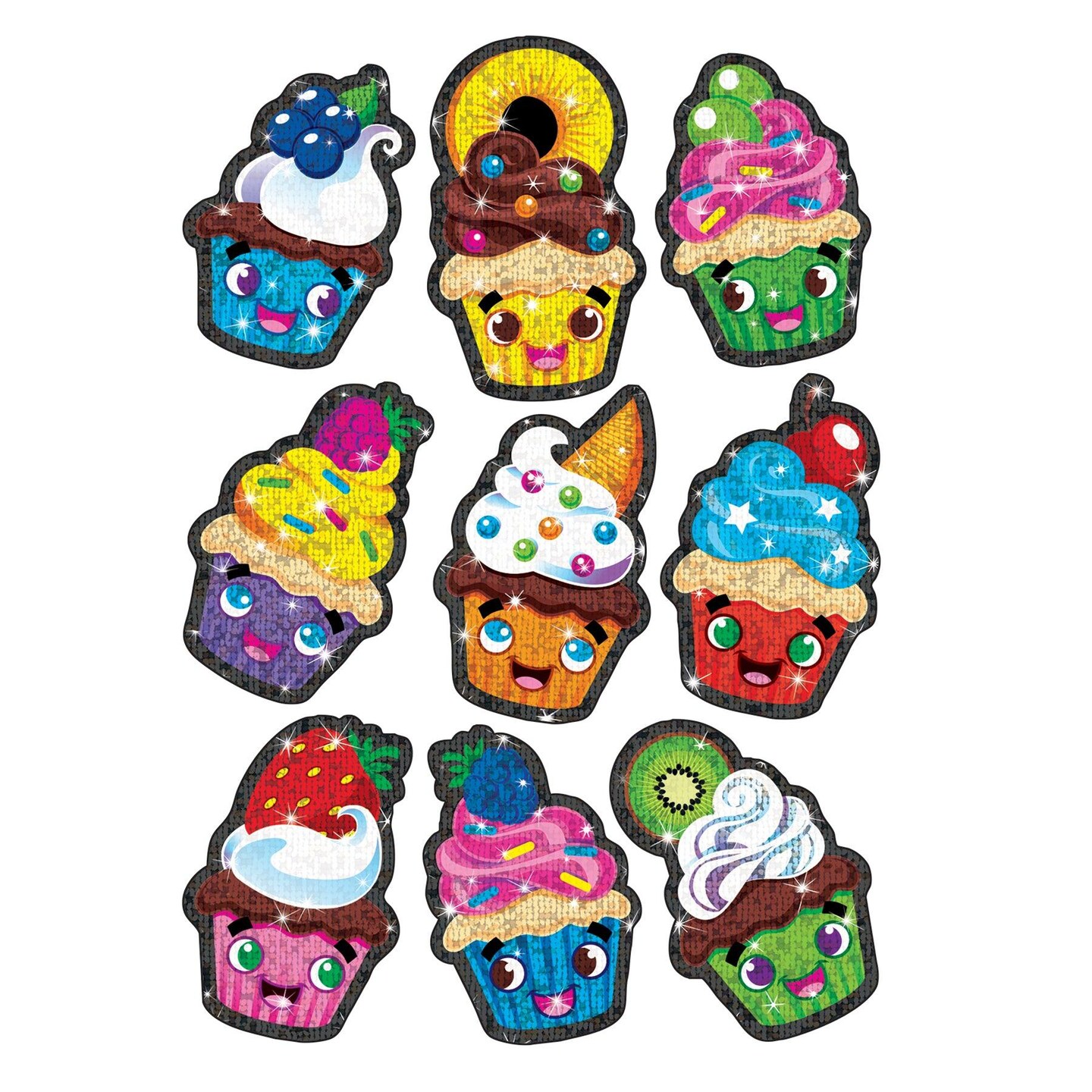 Cupcake Cuties Sparkle Stickers&#xAE;, 18 Per Pack, 6 Packs