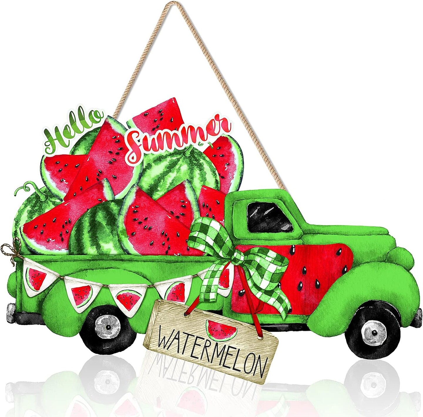 Adorning Watermelon Truck Summer Sign Door Decor