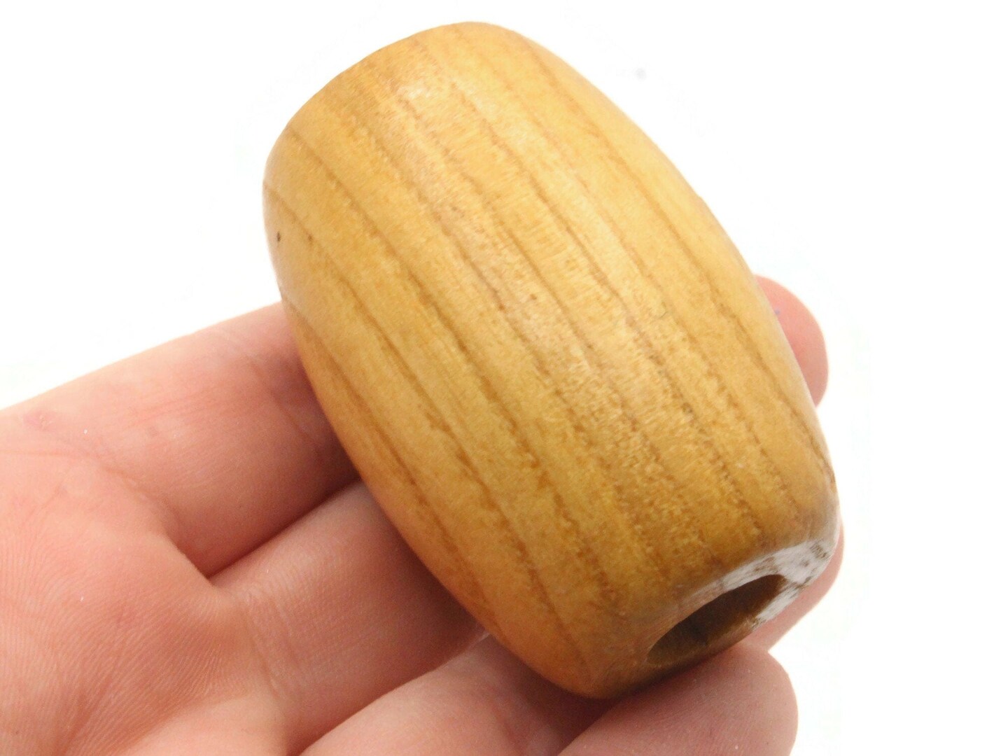 2 51mm Ridiculously Huge Brown Vintage Wood Barrel Large Hole Beads bJ3