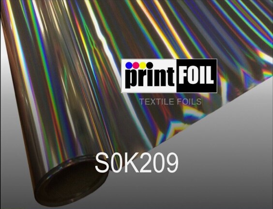 PrintFOIL Metallic Foil Heat Transfer Vinyl Rainbow Silver Iron On Vinyl 12&#x22; X 25ft for HTV Vinyl for DIY Tshirt,Bags,Garments