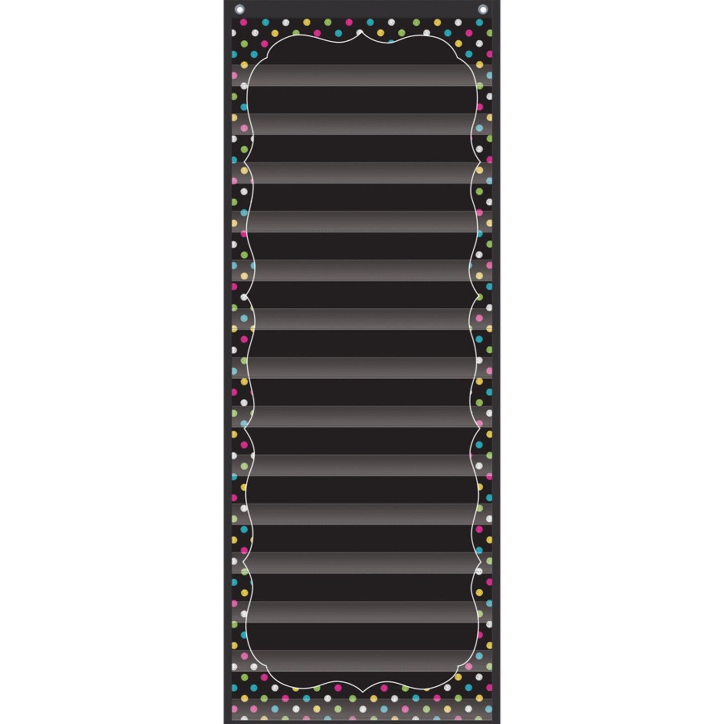 Chalkboard Brights 14 Pocket Daily Schedule Pocket Chart, 13&#x22; x 34&#x22;