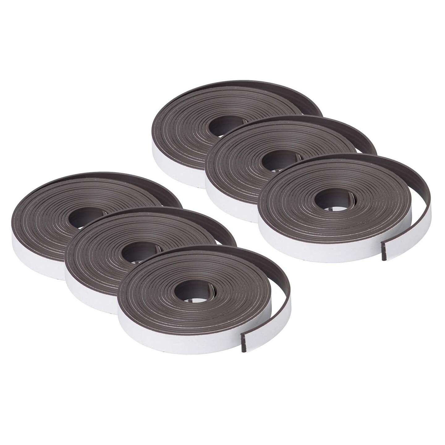 Adhesive Magnet Strip Roll, 0.5&#x22; x 10&#x27;, 6 Rolls