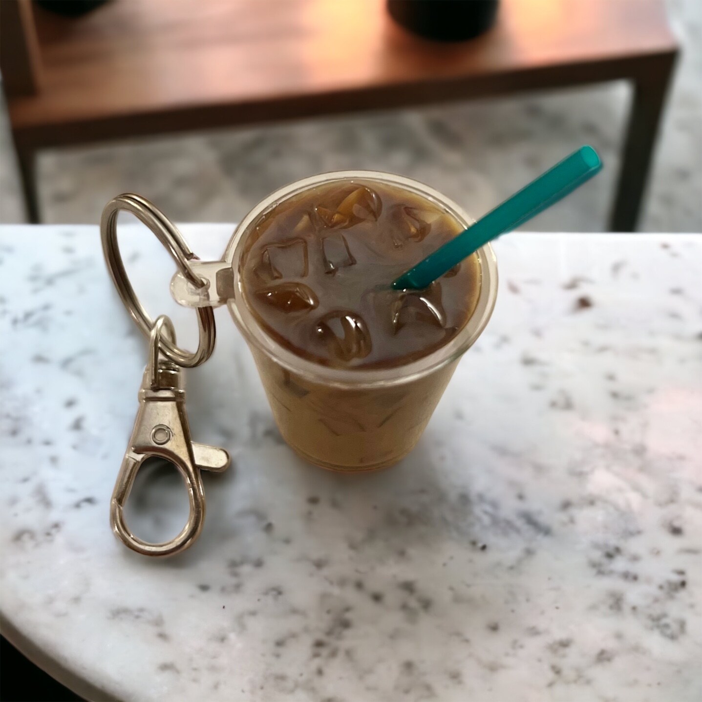 Cherry Pit Designs Starbucks Iced Coffee Keychain - 2.5 inch