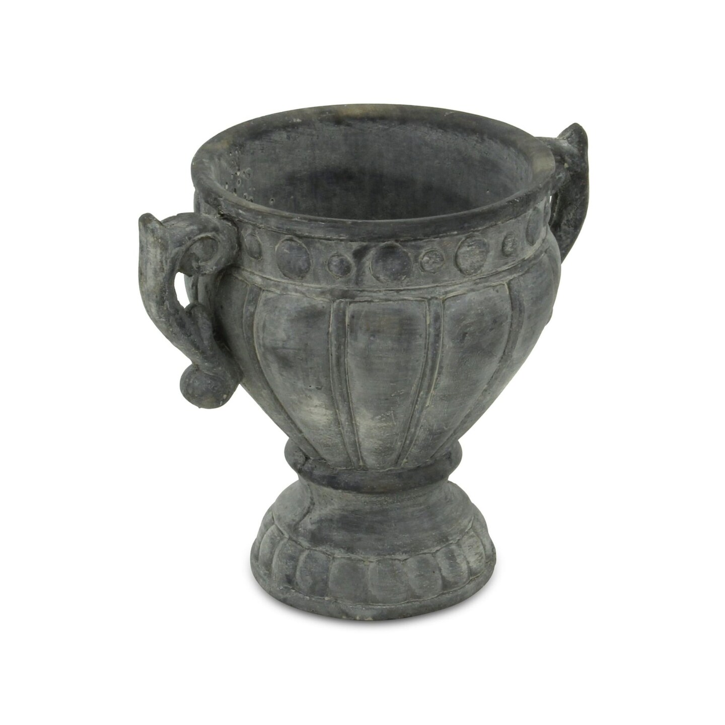 Contemporary Home Living 9" Gray Round Vase with Side Handles