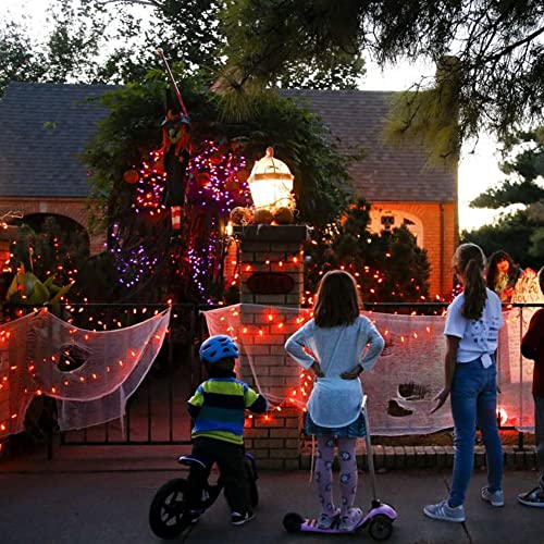 Fairy String Lights, 20FT 60 LED Copper Wire Battery Operated Waterproof Lights, Halloween Decorations for Indoor Home Outdoor Patio Yard Party Decor (Purple and Orange, 1)