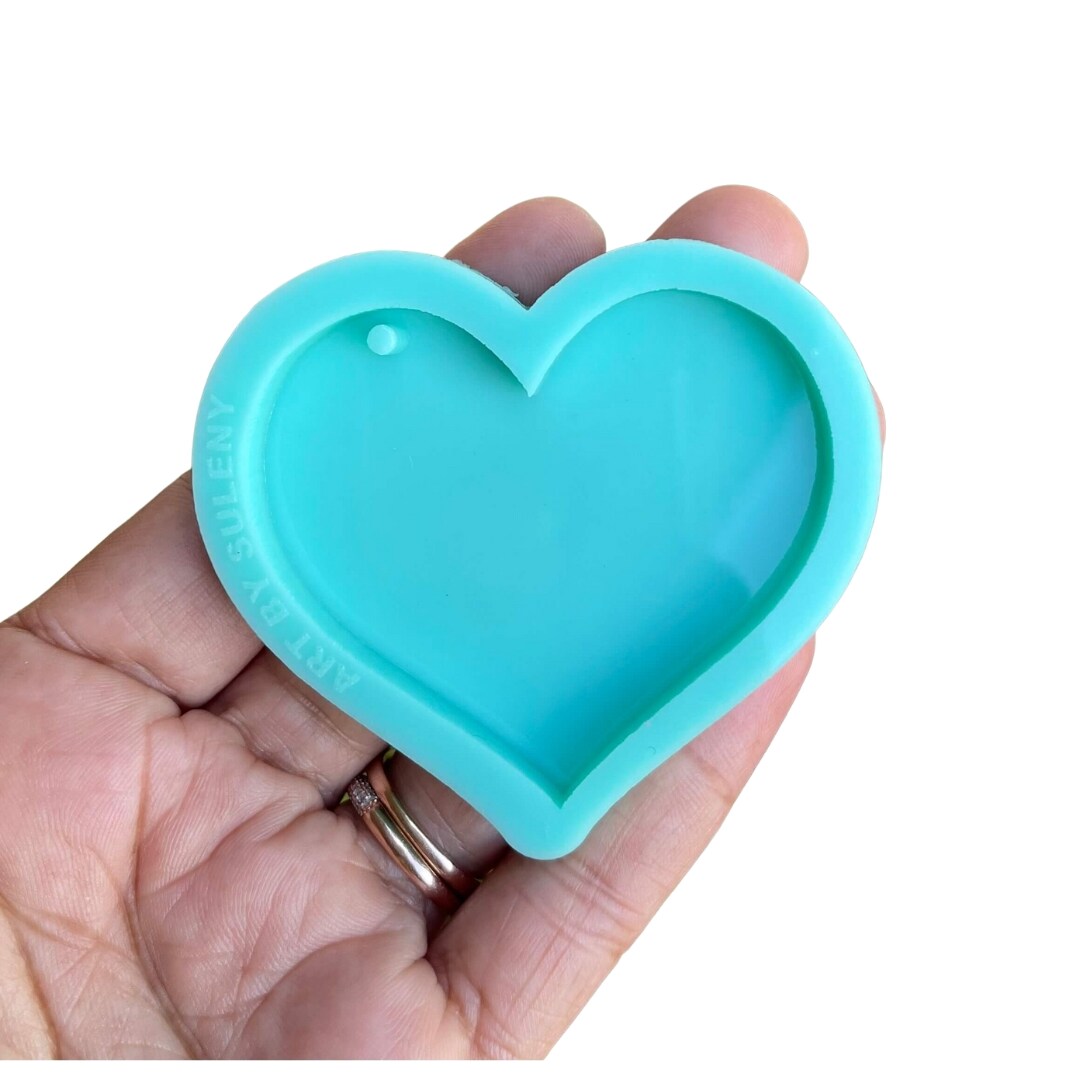 Heart Shaped Silicone Mold-shiny Heart Resin Mold-love Heart Mold-heart  Keychain Pendant Mold-jewelry Charm Mold-epoxy Resin Art Mold 