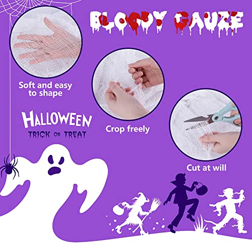 500x39 Inch Large Size Halloween Spooky Cloth-Halloween White Scary Creepy Cloth-Windows Doorways Cover Gauze for Halloween Party Haunted House Decor