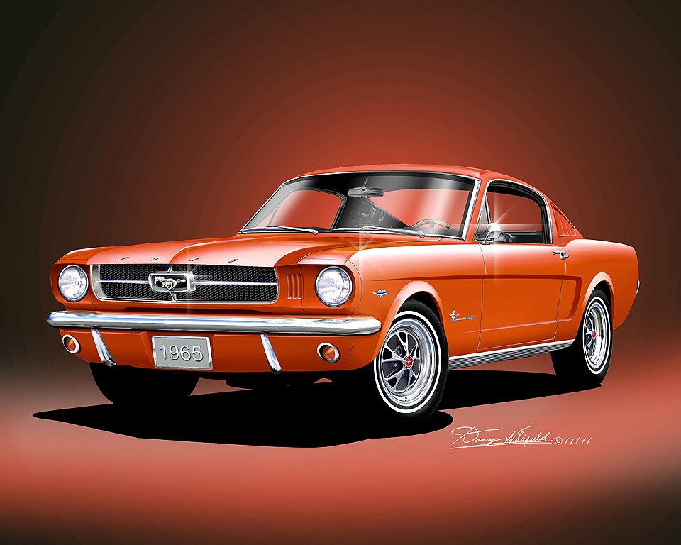 1965 Mustang GT Fastback - Ember Glow | Car Art Prints by