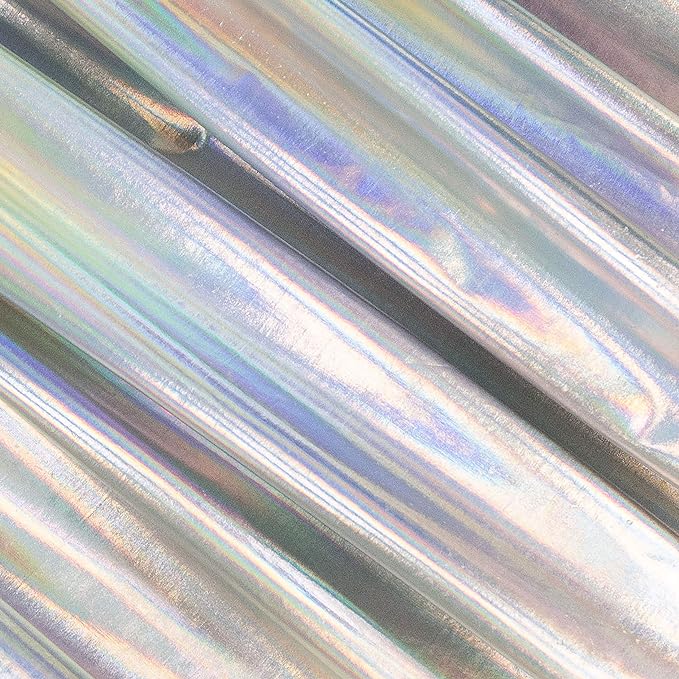FabricLA | Hologram Metallic Foil Spandex Knit Fabric | 4-Way Stretch| Sold by the Yard | Decoration, Apparel, Costume