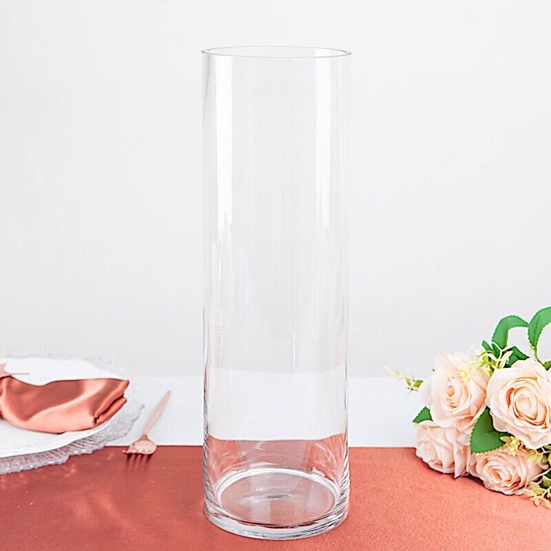 CLEAR Glass Cylinder Centerpieces VASES Wedding Party Pouches