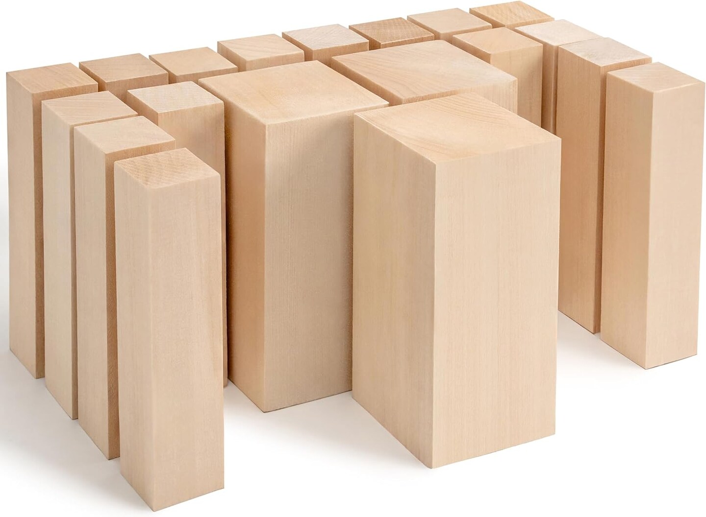 BeaverCraft BW19 Basswood Carving Blocks Whittling Wood Carving Kit 19PCS Wooden Blocks for