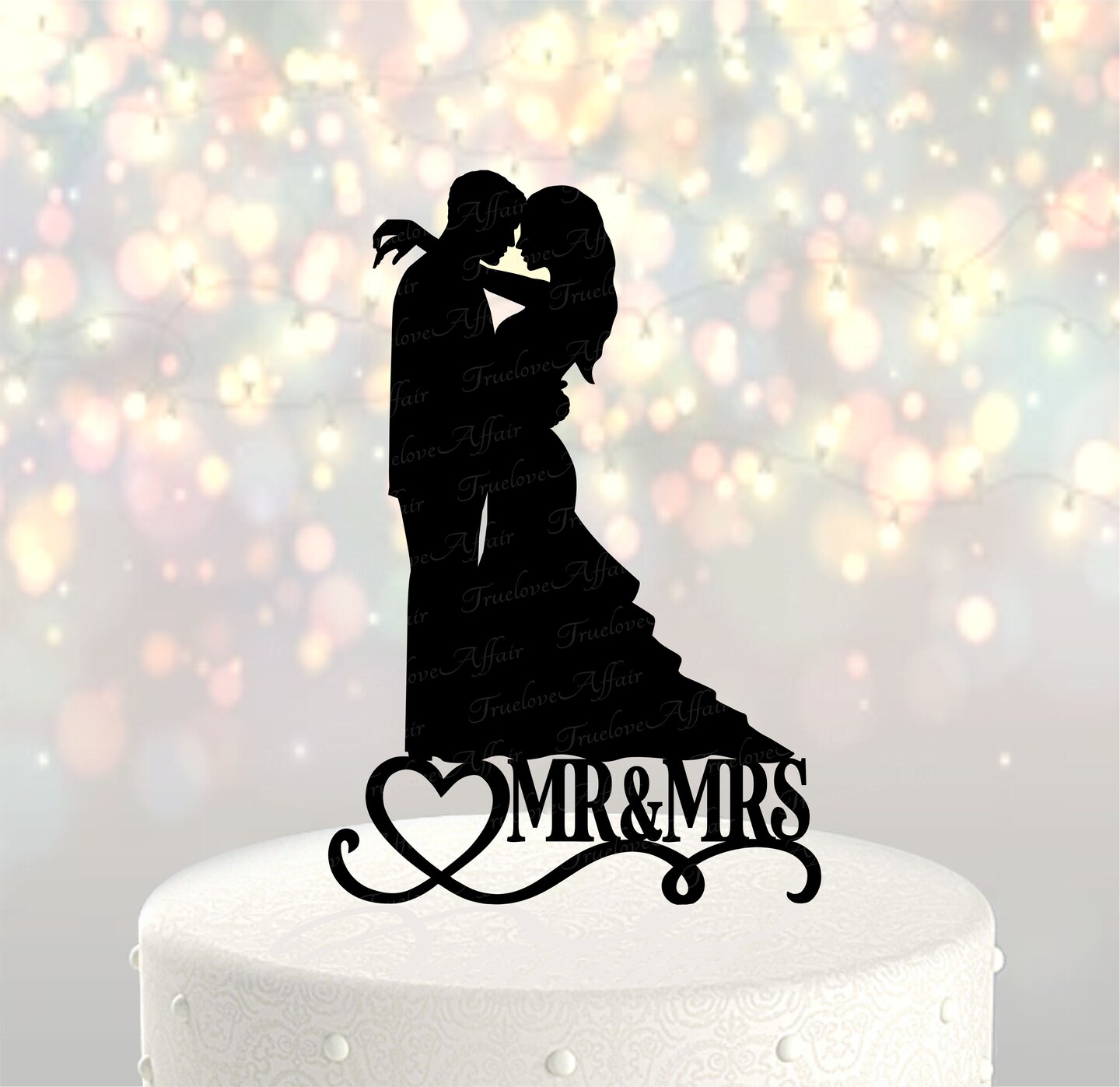 Wedding Cake Topper Mr and Mrs, Bride and Groom with Last Name ...